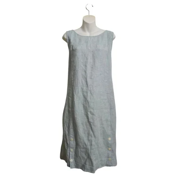 knee length dresses for ladies The Shift Dress in Stretch Linen